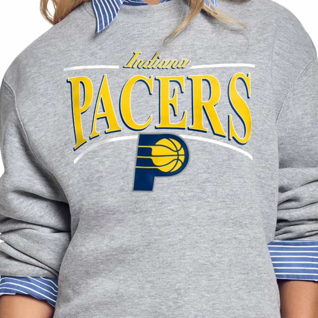 NBA - Indiana Pacers Starter Women's Arch Stripe Fleece Crewneck Sweatshirt - Gray