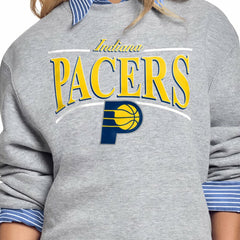 NBA - Indiana Pacers Starter Women's Arch Stripe Fleece Crewneck Sweatshirt - Gray
