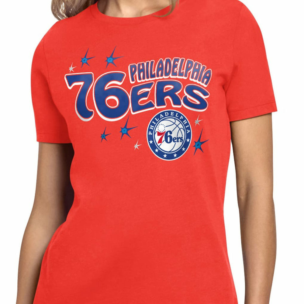 NBA - Philadelphia 76ers Starter Women's Fireworks T-Shirt - Red
