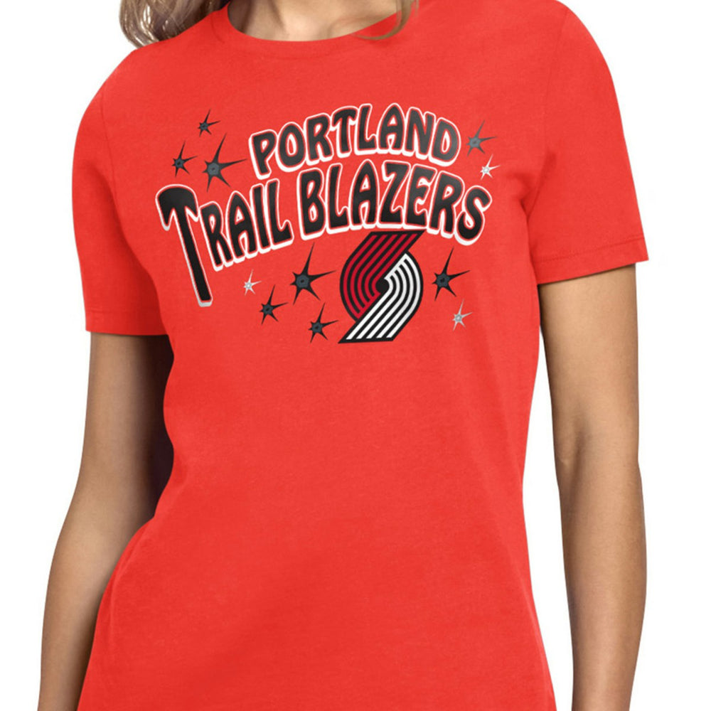 NBA - Portland Trail Blazers Starter Women's Fireworks T-Shirt - Red