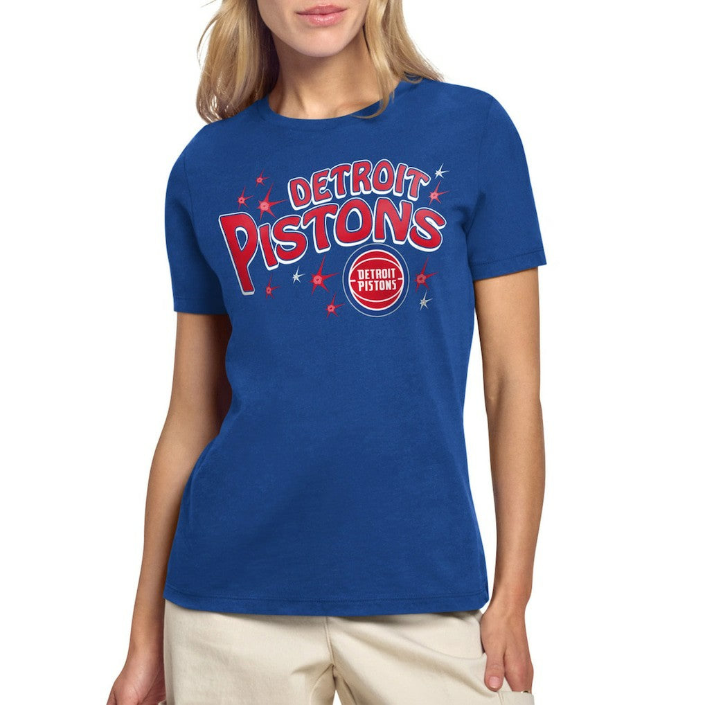 NBA - Detroit Pistons Starter Women's Fireworks T-Shirt - Blue