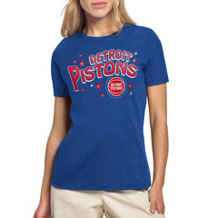 NBA - Detroit Pistons Starter Women's Fireworks T-Shirt - Blue