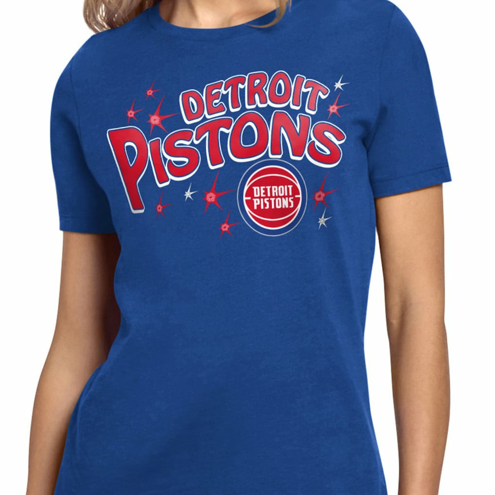 NBA - Detroit Pistons Starter Women's Fireworks T-Shirt - Blue