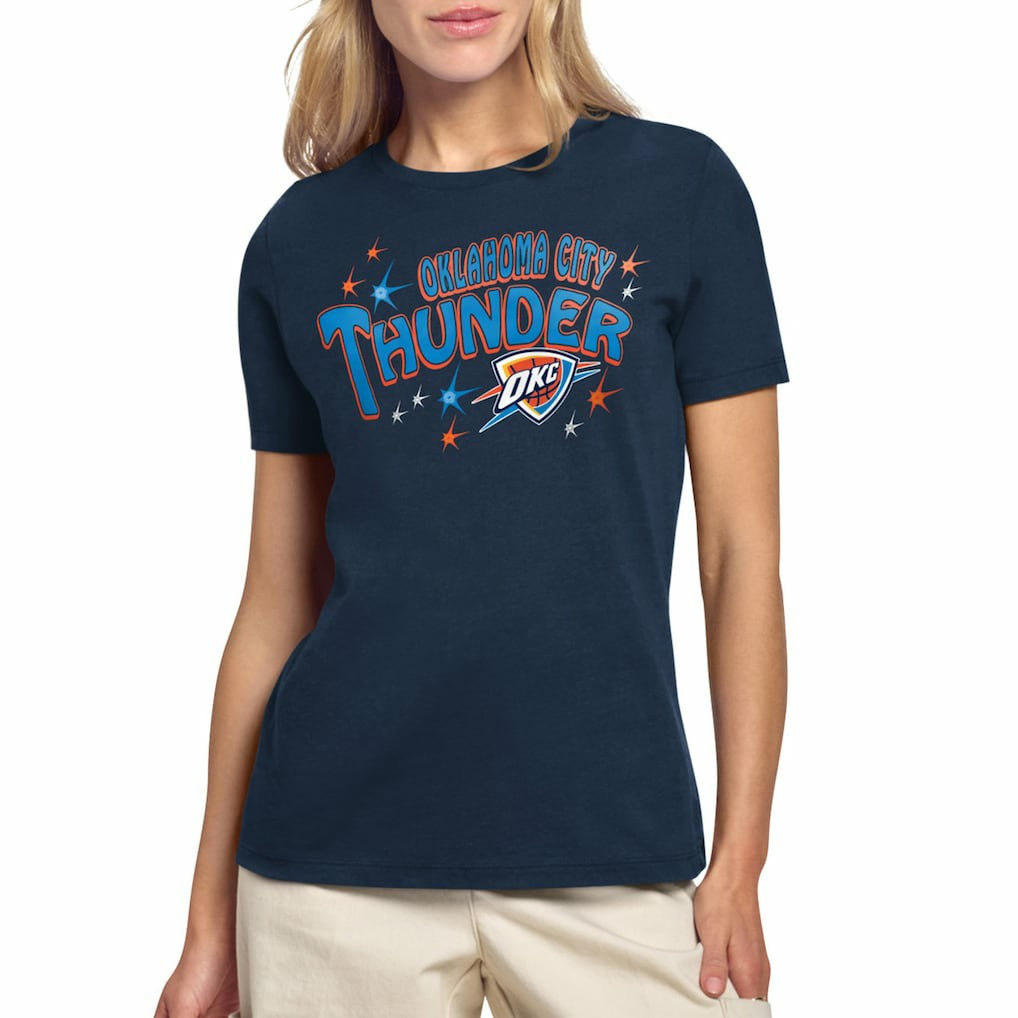 NBA - Oklahoma City Thunder Starter Women's Fireworks T-Shirt - Navy