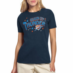 NBA - Oklahoma City Thunder Starter Women's Fireworks T-Shirt - Navy
