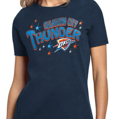 NBA - Oklahoma City Thunder Starter Women's Fireworks T-Shirt - Navy
