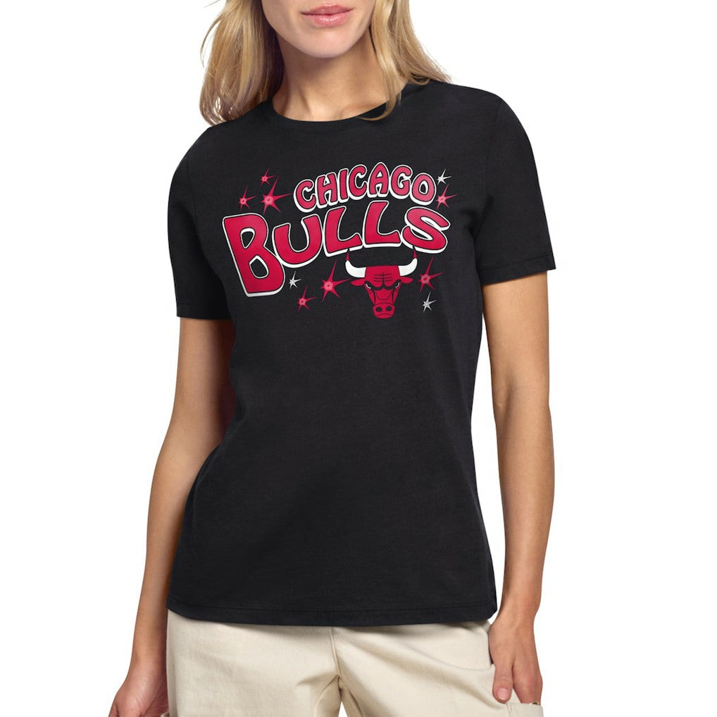 NBA - Chicago Bulls Starter Women's Fireworks T-Shirt - Black
