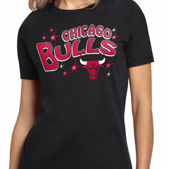 NBA - Chicago Bulls Starter Women's Fireworks T-Shirt - Black