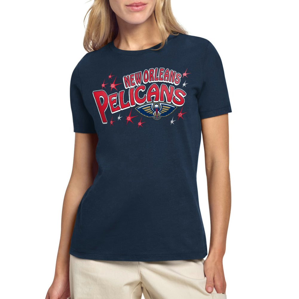 NBA - New Orleans Pelicans Starter Women's Fireworks T-Shirt - Navy