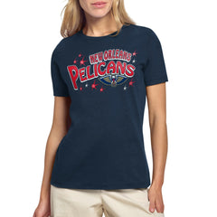 NBA - New Orleans Pelicans Starter Women's Fireworks T-Shirt - Navy