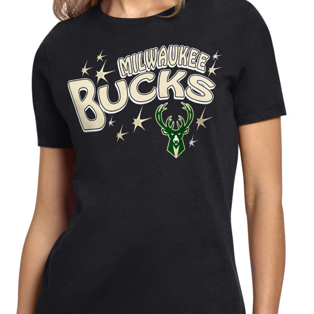 NBA - Milwaukee Bucks Starter Women's Fireworks T-Shirt - Black