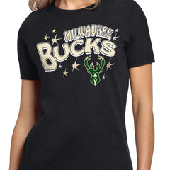 NBA - Milwaukee Bucks Starter Women's Fireworks T-Shirt - Black