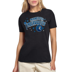 NBA - Minnesota Timberwolves Starter Women's Fireworks T-Shirt - Black