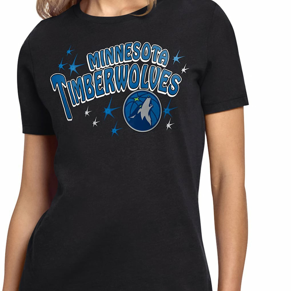 NBA - Minnesota Timberwolves Starter Women's Fireworks T-Shirt - Black