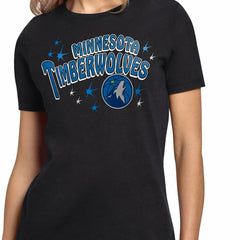 NBA - Minnesota Timberwolves Starter Women's Fireworks T-Shirt - Black