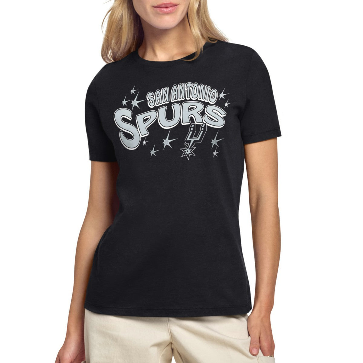 NBA - San Antonio Spurs Starter Women's Fireworks T-Shirt - Black