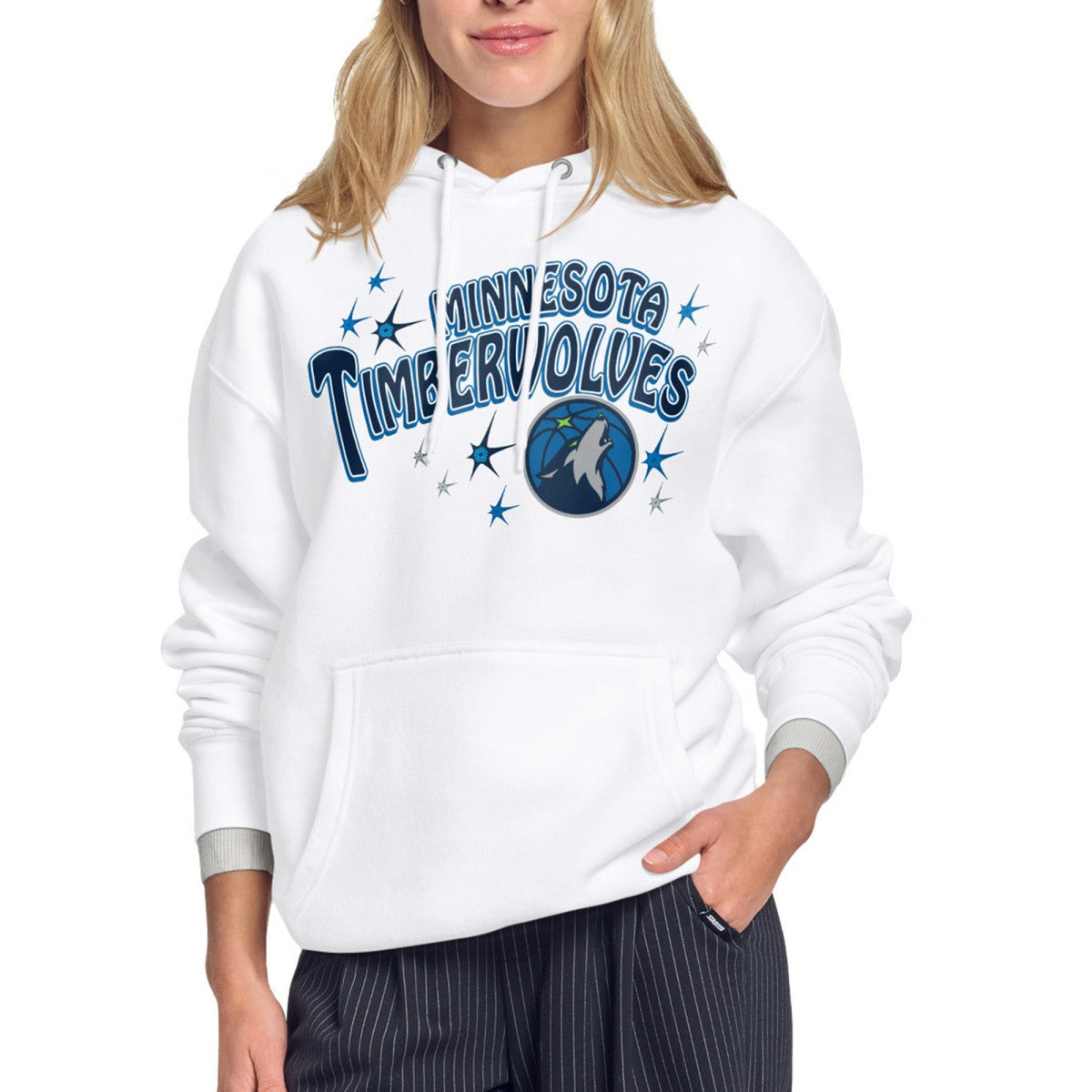 NBA - Minnesota Timberwolves Starter Women's Fireworks Fleece Hoodie - White