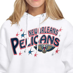 NBA - New Orleans Pelicans Starter Women's Fireworks Fleece Hoodie - White