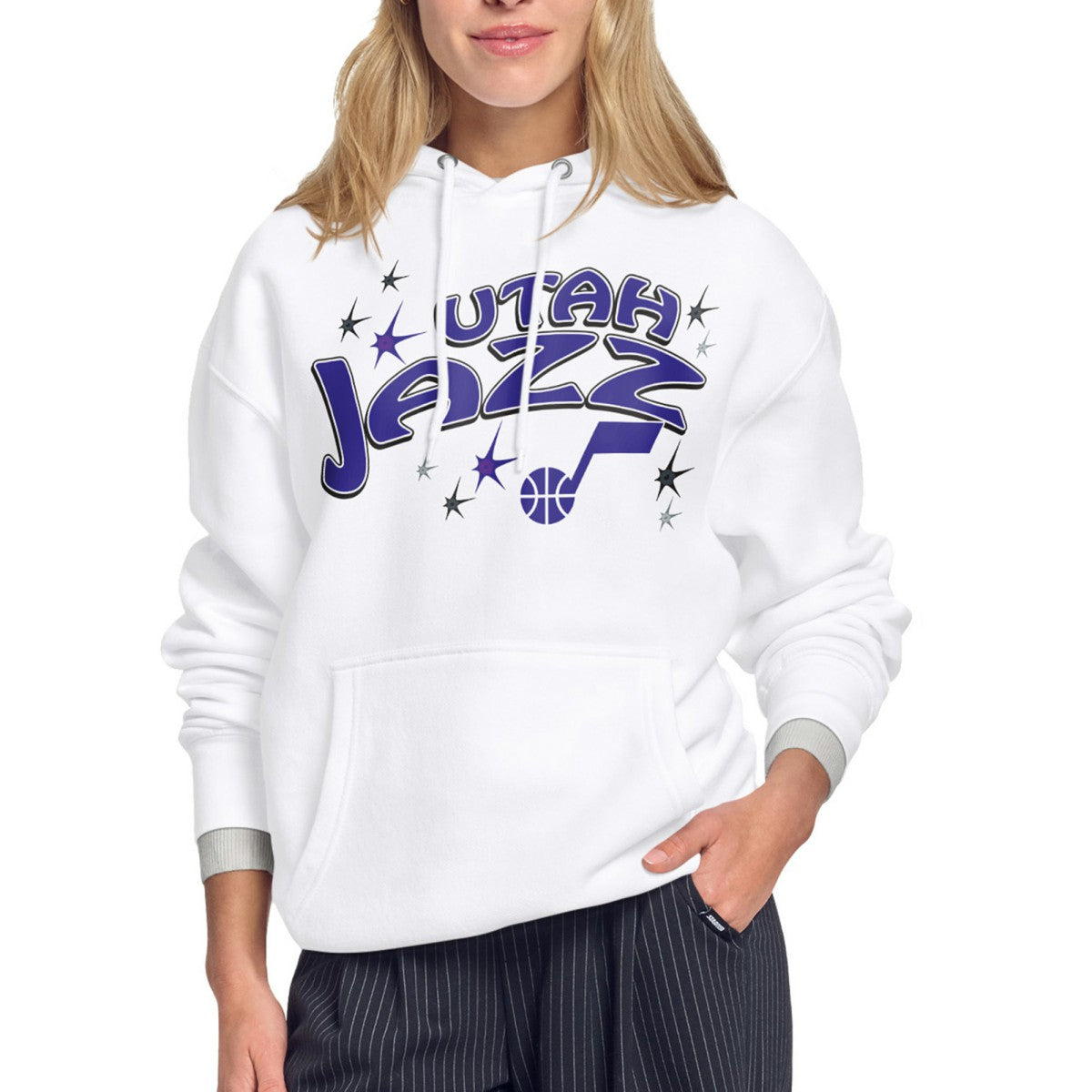 NBA - Utah Jazz Starter Women's Fireworks Fleece Hoodie - White