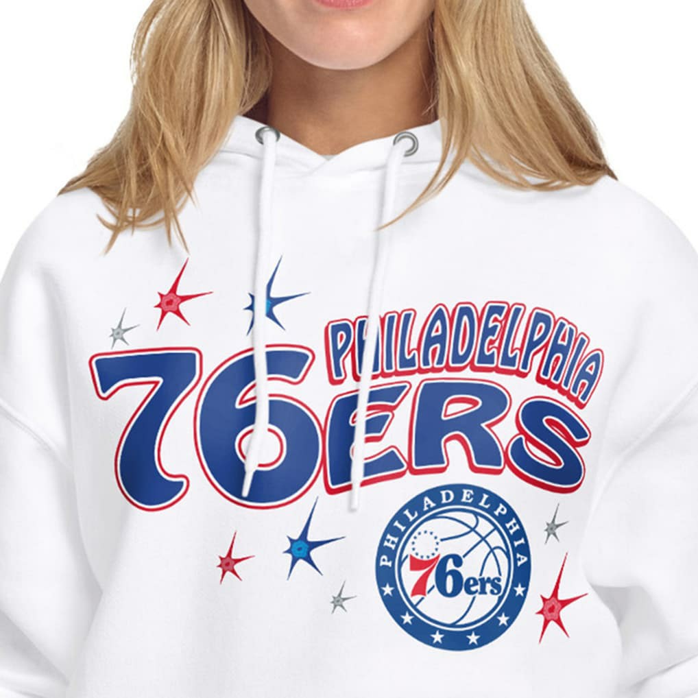 NBA - Philadelphia 76ers Starter Women's Fireworks Fleece Hoodie - White