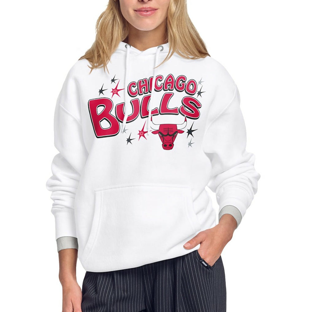 NBA - Chicago Bulls Starter Women's Fireworks Fleece Hoodie - White