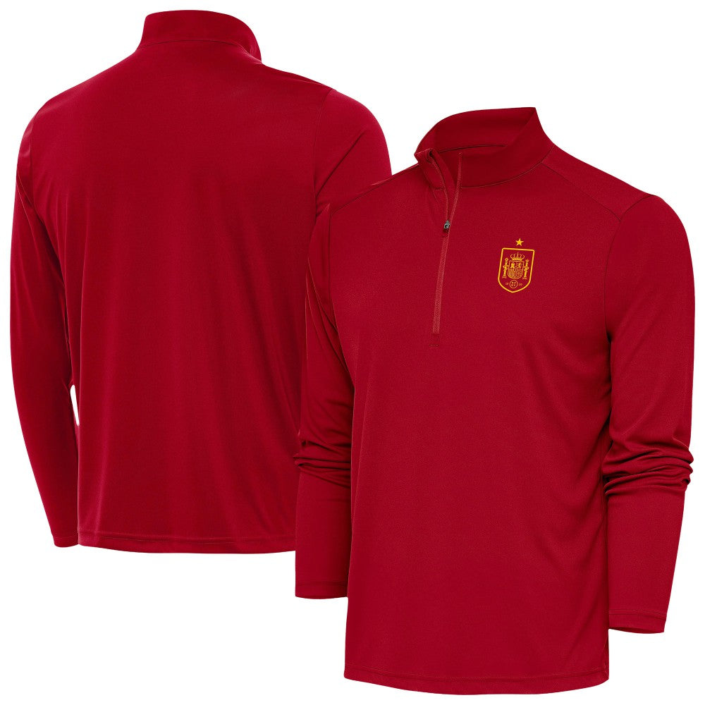 Spain National Team Antigua Statement Quarter-Zip Pullover - Red