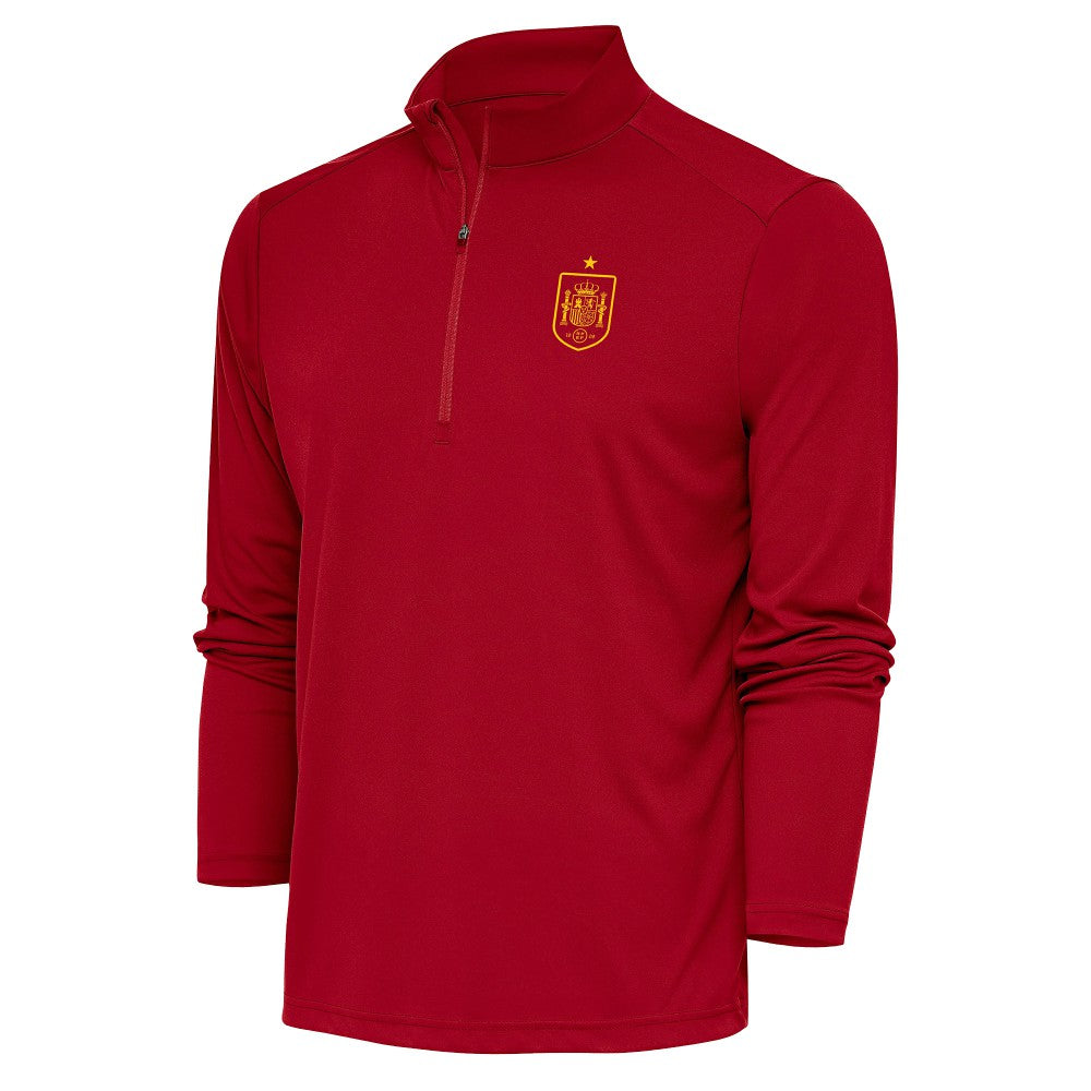 Spain National Team Antigua Statement Quarter-Zip Pullover - Red