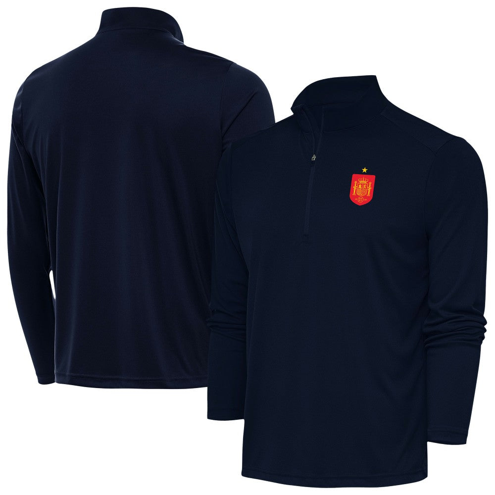 Spain National Team Antigua Statement Quarter-Zip Pullover - Navy