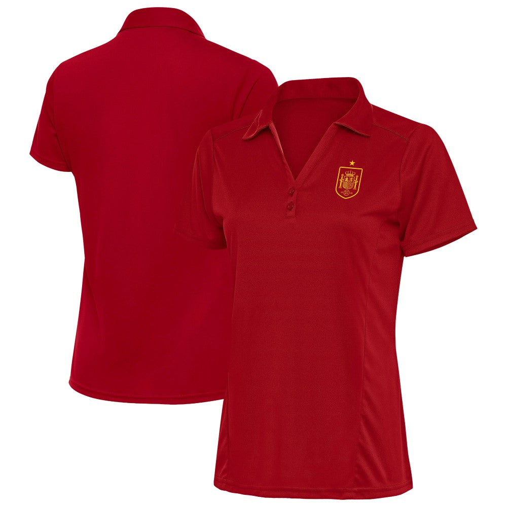 Spain National Team Antigua Women's Statement Y-Neck Polo - Red