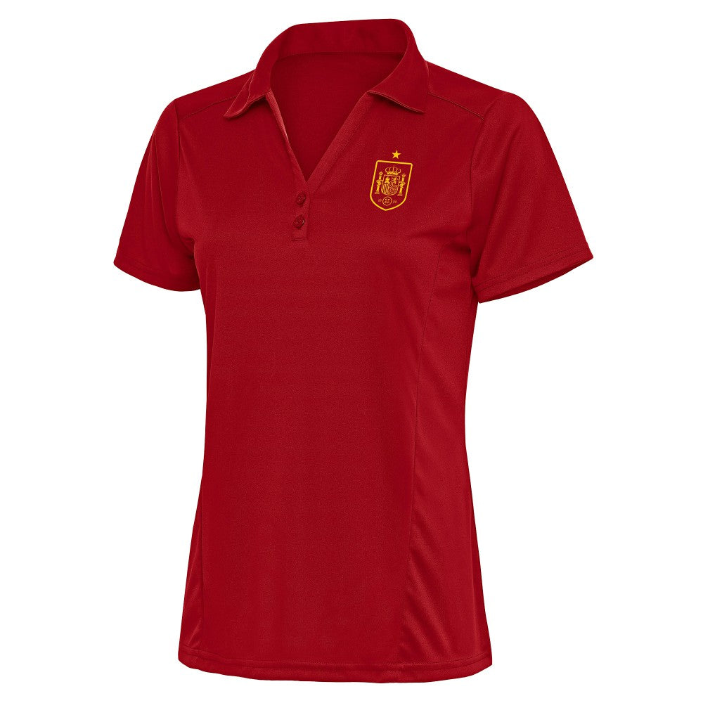 Spain National Team Antigua Women's Statement Y-Neck Polo - Red