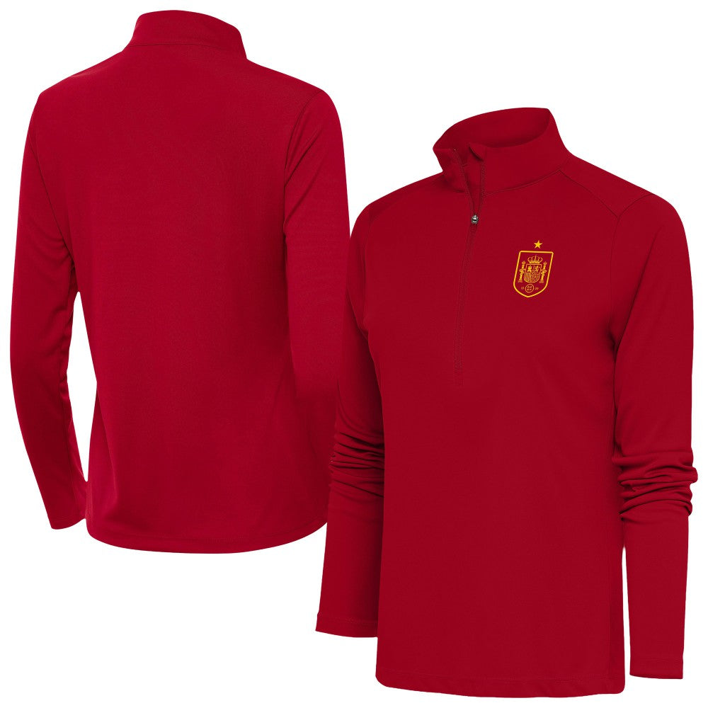 Spain National Team Antigua Women's Statement Half-Zip Pullover - Red