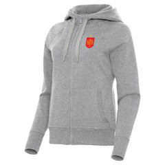 Spain National Team Antigua Women's Takeover Fleece Raglan Full-Zip Hoodie - Heather Gray