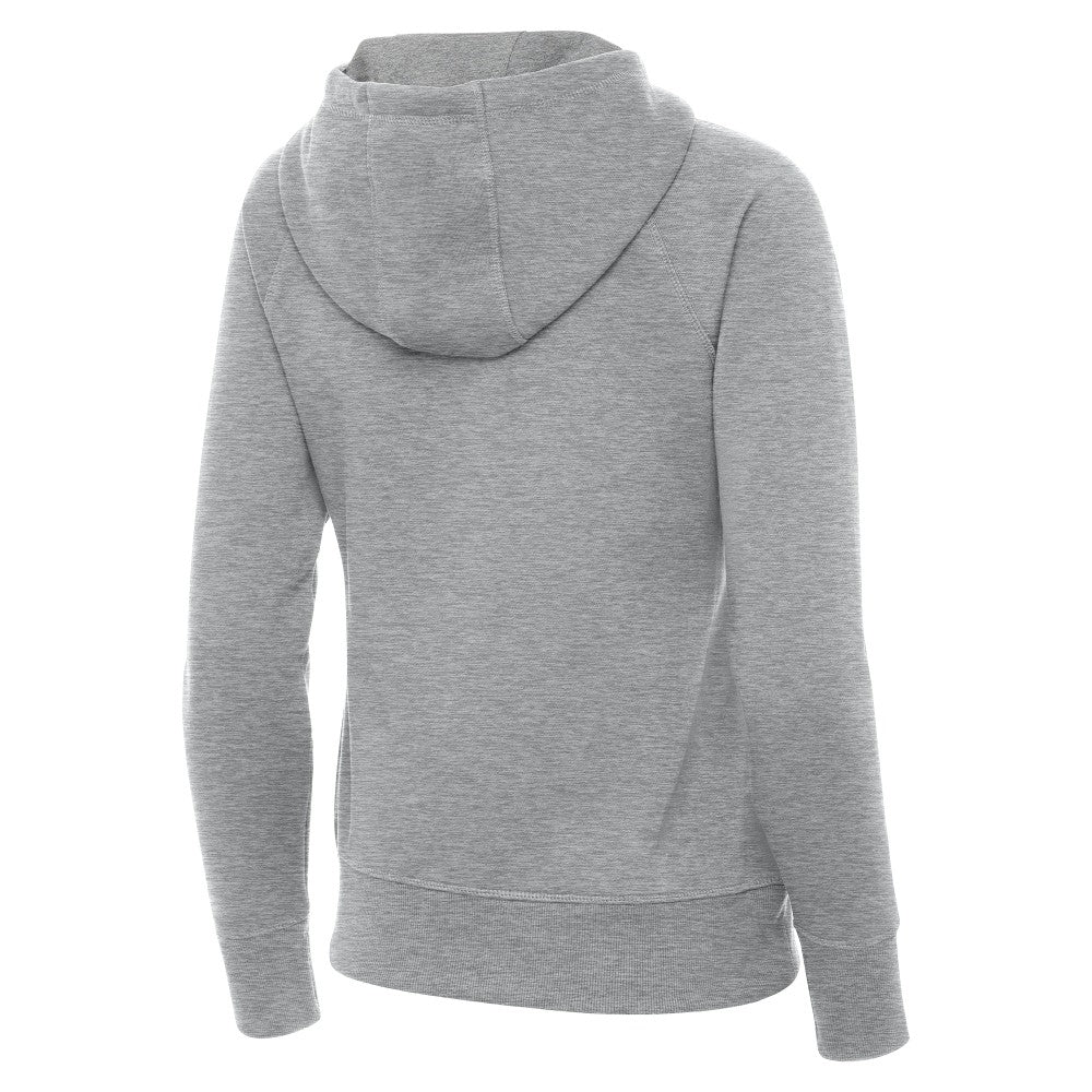 Spain National Team Antigua Women's Takeover Fleece Raglan Full-Zip Hoodie - Heather Gray