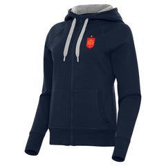 Spain National Team Antigua Women's Takeover Fleece Raglan Full-Zip Hoodie - Navy
