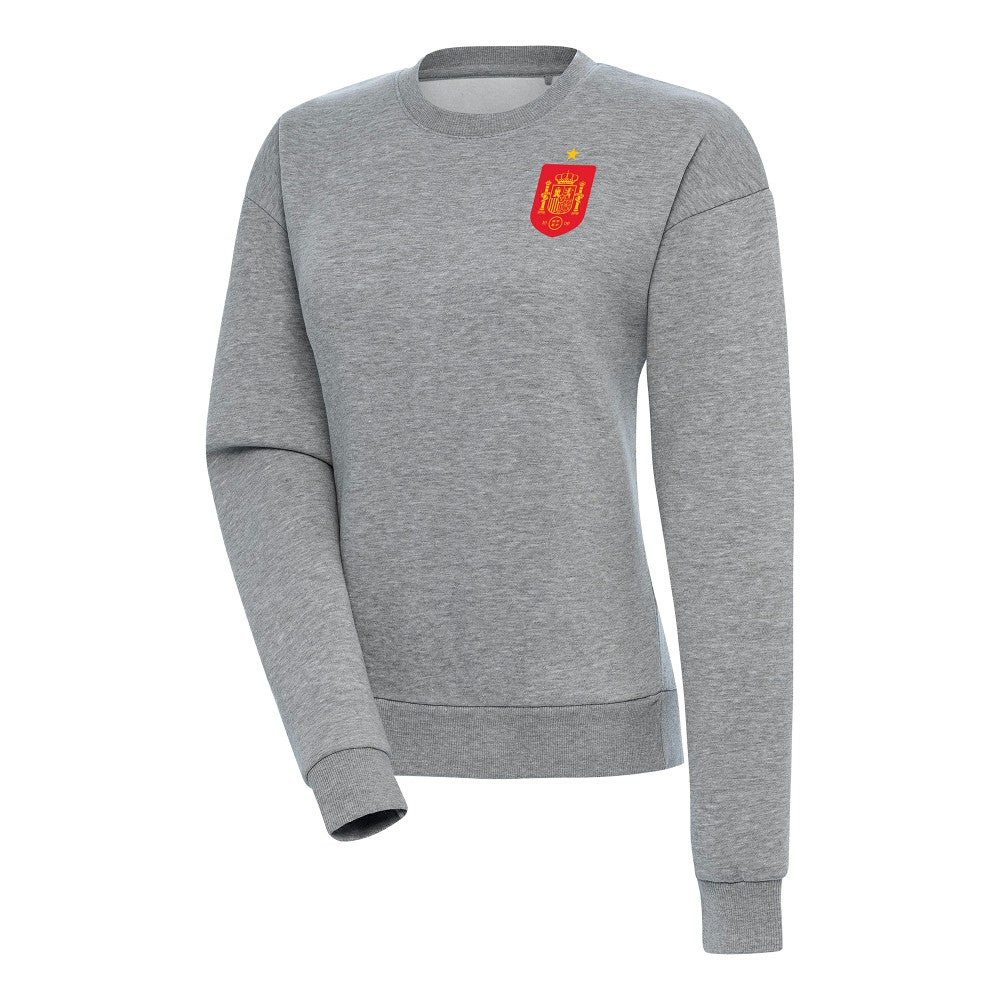 Spain National Team Antigua Women's Takeover Fleece Sweatshirt - Heather Gray