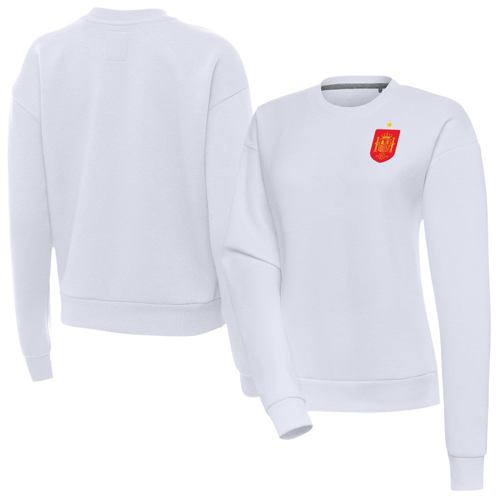 Spain National Team Antigua Women's Takeover Fleece Sweatshirt - White