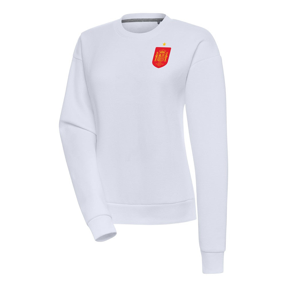 Spain National Team Antigua Women's Takeover Fleece Sweatshirt - White