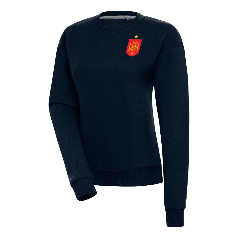 Spain National Team Antigua Women's Takeover Fleece Sweatshirt - Navy