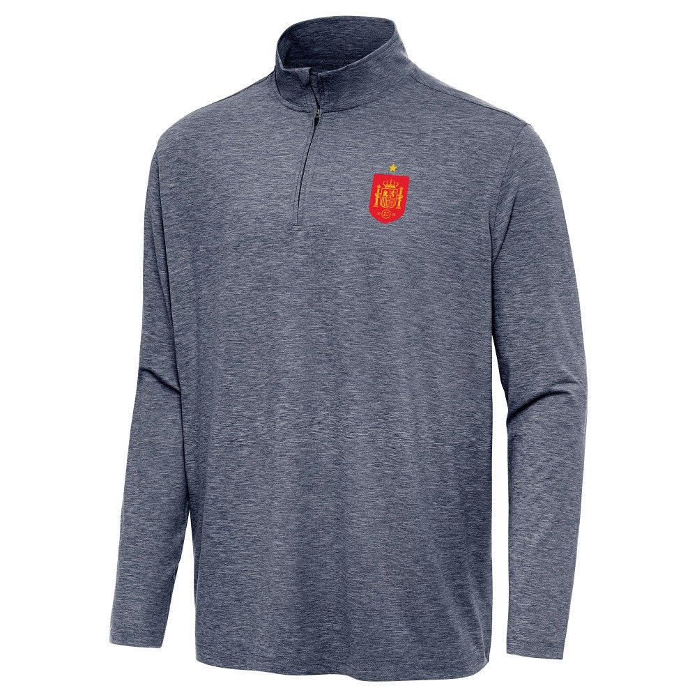 Spain National Team Antigua Masters Quarter-Zip Pullover - Heather Navy