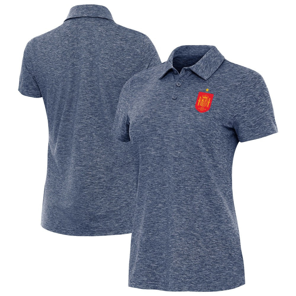 Spain National Team Antigua Women's Triple Shot Polo - Heather Navy
