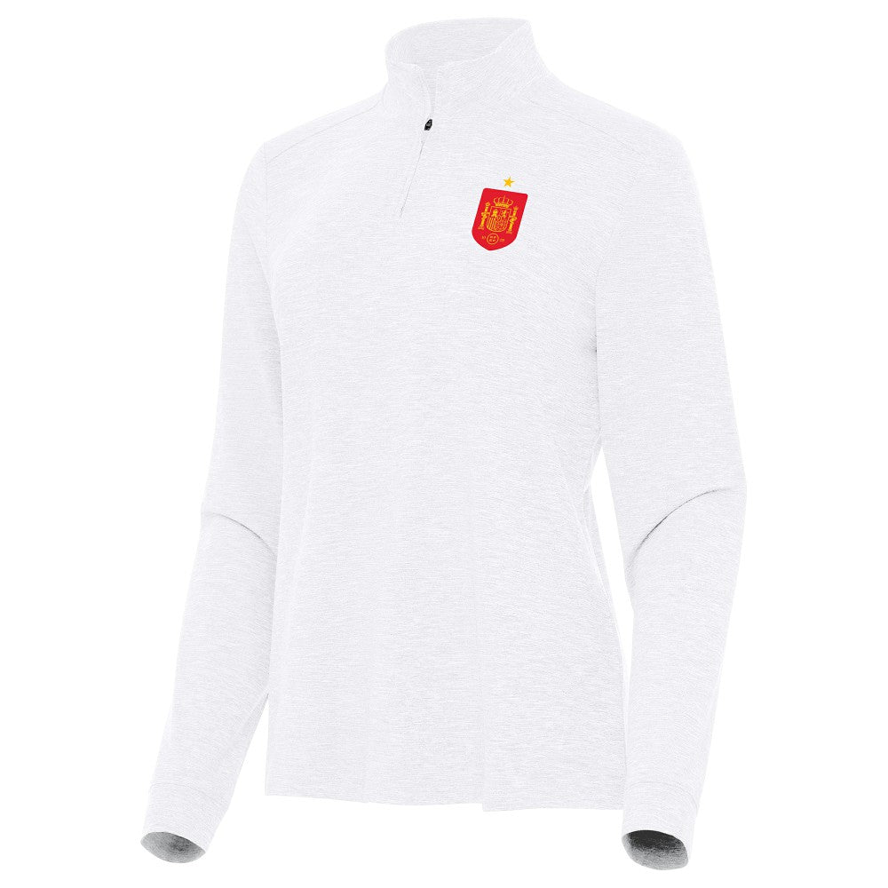Spain National Team Antigua Women's Quarter-Zip Pullover - White