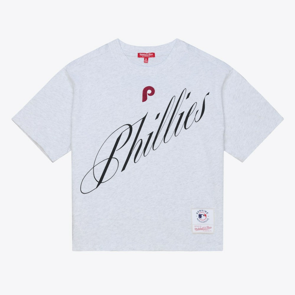 Philadelphia Phillies Mitchell & Ness Women's Script Cropped Boxy T-Shirt Near Me