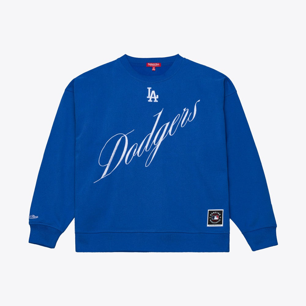 Los Angeles Dodgers Mitchell & Ness Women's Script Sweatshirt discount