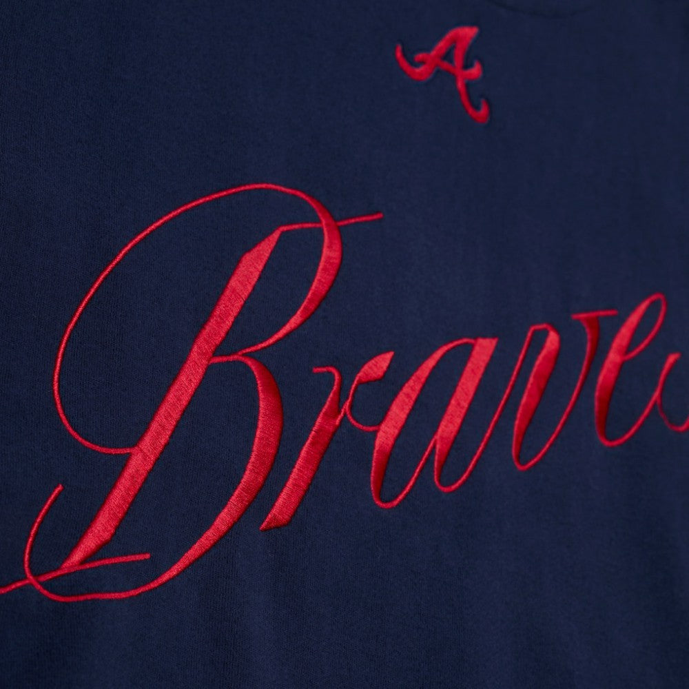 Atlanta Braves Mitchell & Ness Women's Script Sweatshirt for sale
