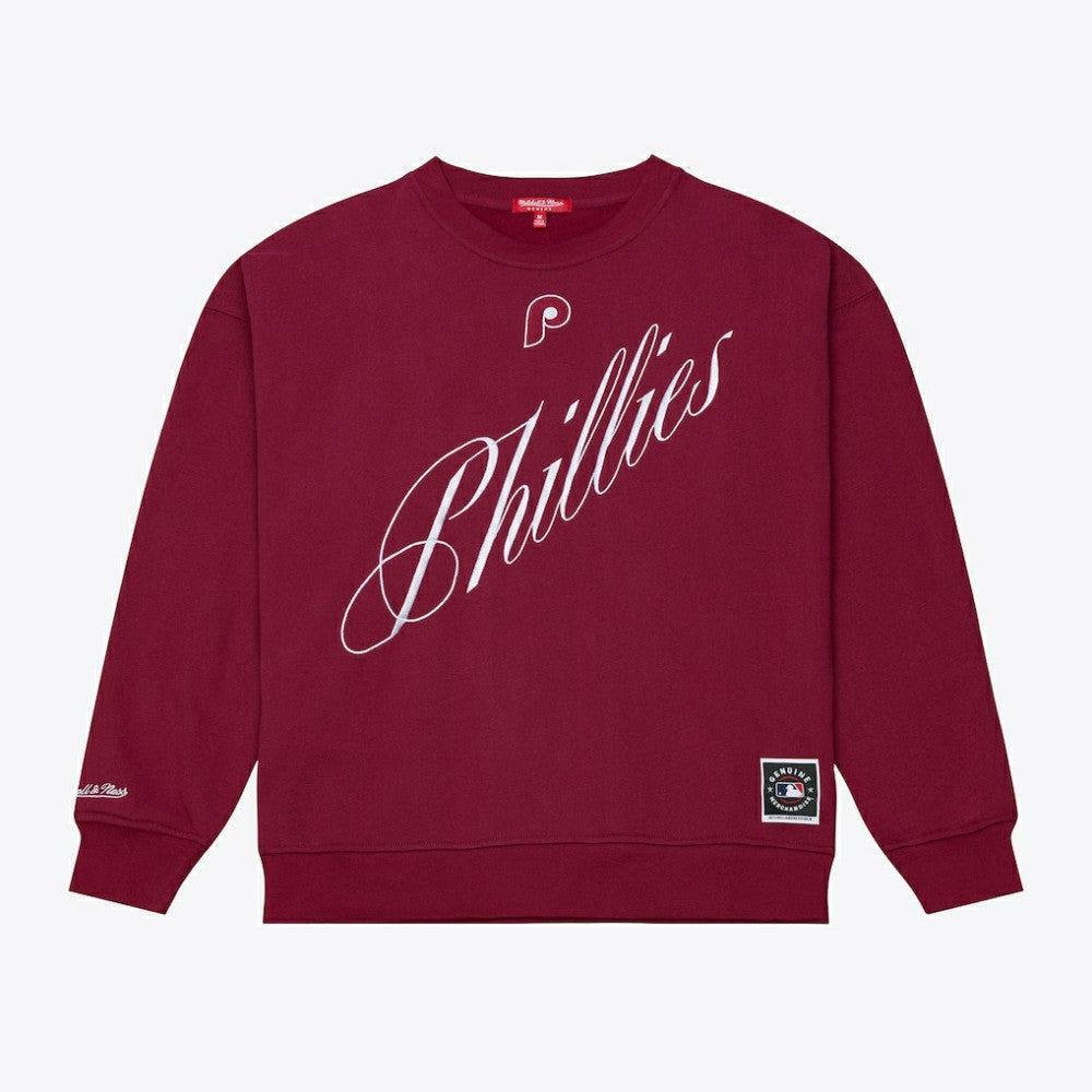 Philadelphia Phillies Mitchell & Ness Women's Script Sweatshirt Lifestyle