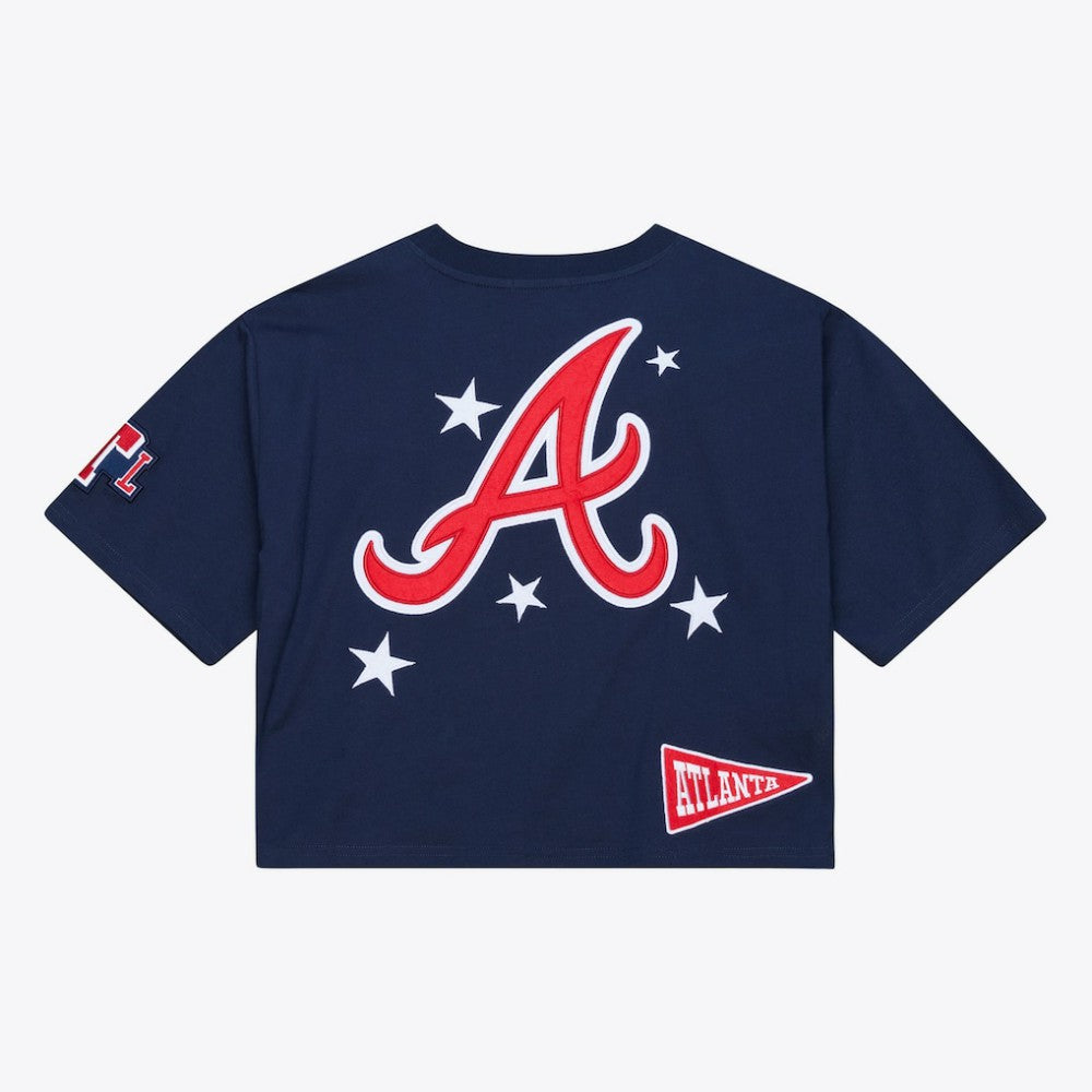 Atlanta Braves Mitchell & Ness Women's Pep Rally Cropped Boxy T-Shirt Online