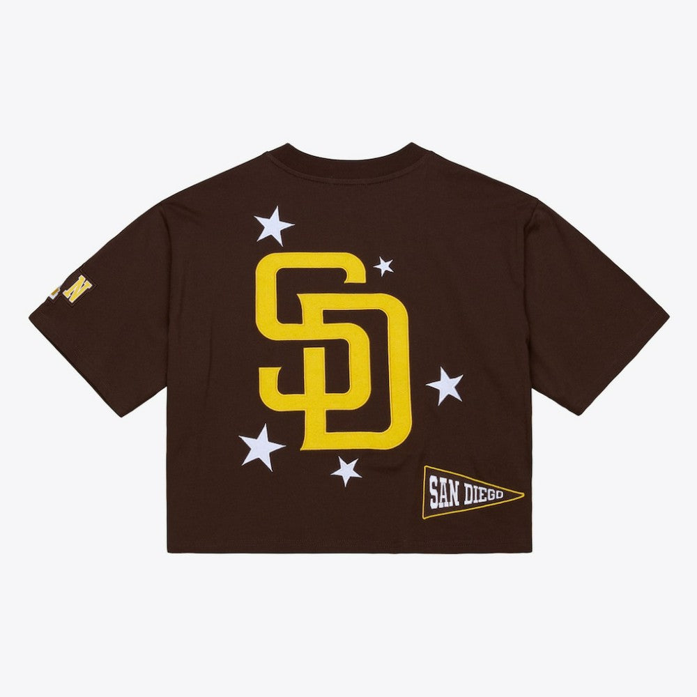 San Diego Padres Mitchell & Ness Women's Pep Rally Cropped Boxy T-Shirt Near Me