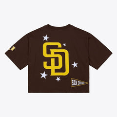 San Diego Padres Mitchell & Ness Women's Pep Rally Cropped Boxy T-Shirt Near Me