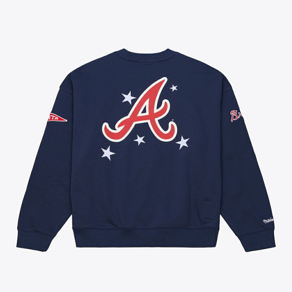Atlanta Braves Mitchell & Ness Women's Pep Rally Sweatshirt Sale