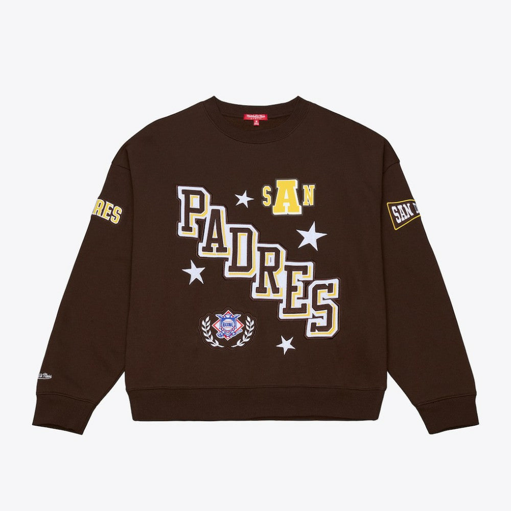 San Diego Padres Mitchell & Ness Women's Pep Rally Sweatshirt On Sale
